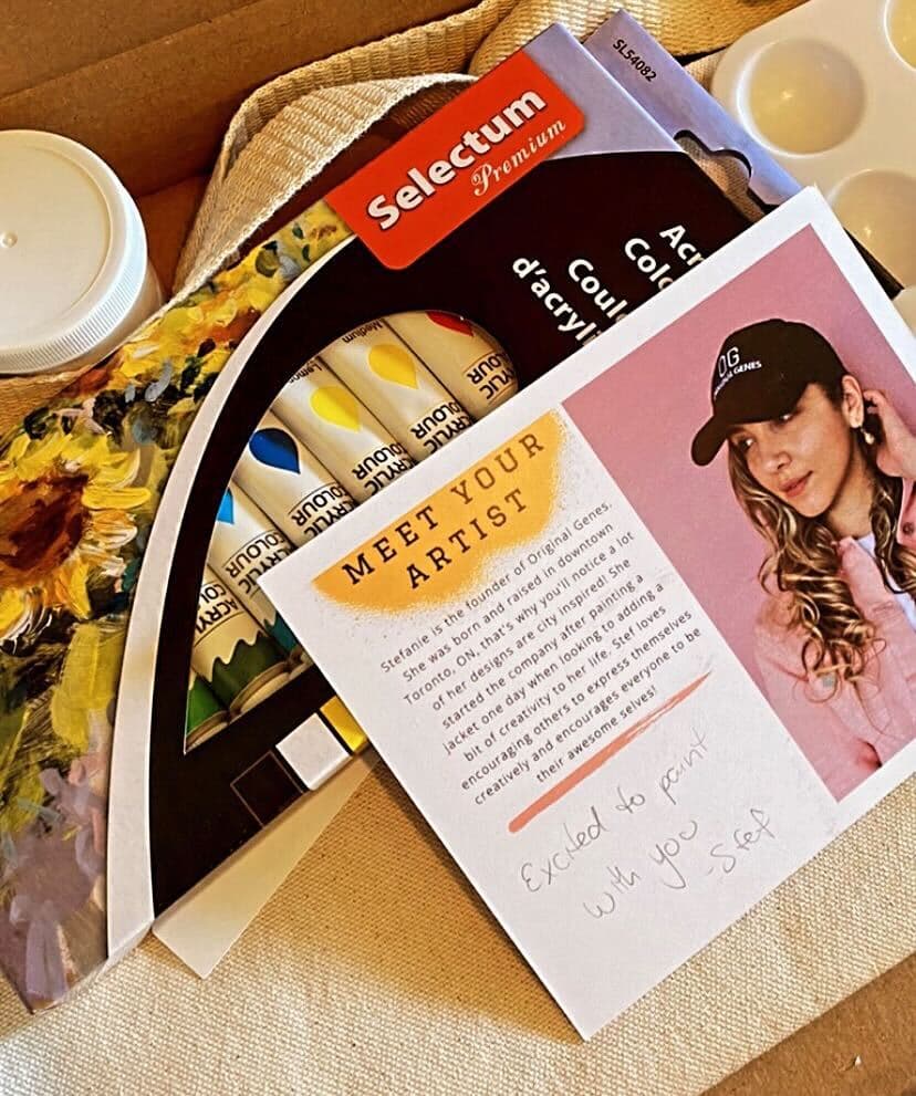 Inside of the Tote Bag Painting Kit Wavers received from Original Genes.